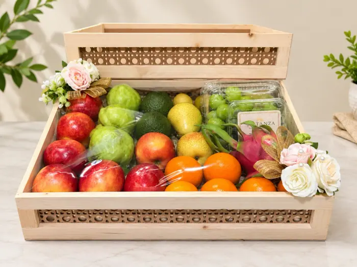 The luxe wood crate hamper
